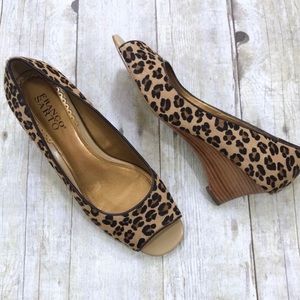 Franco Sarto Leopard Print Calf Hair Wedge
